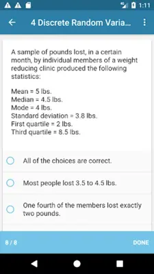 Introductory Statistics android App screenshot 1