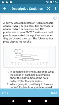 Introductory Statistics android App screenshot 2